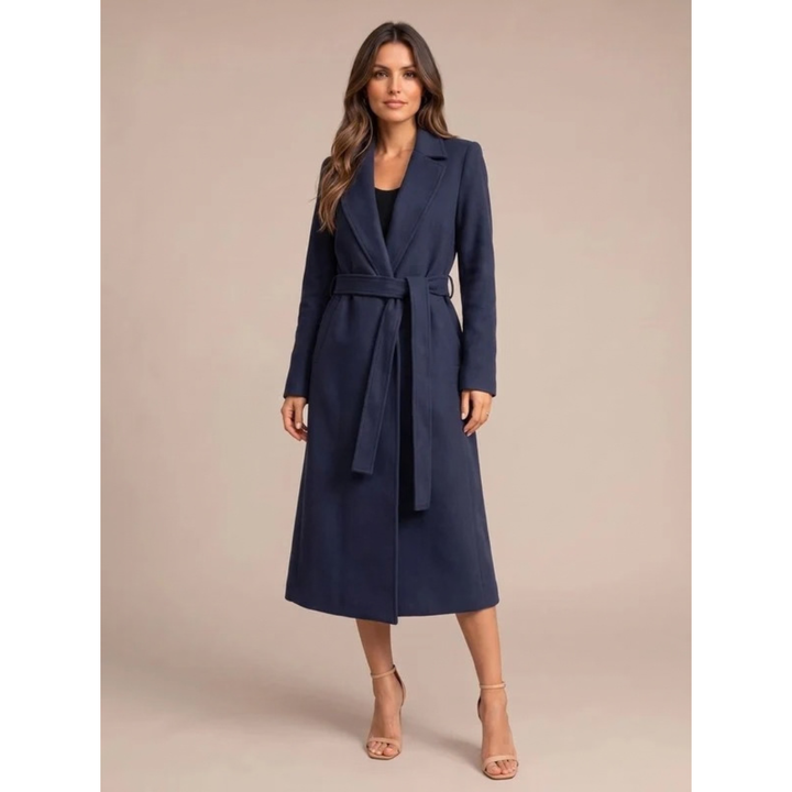 Brenvike | Damen Langer Wintermantel Marineblau - Navy - Image 1