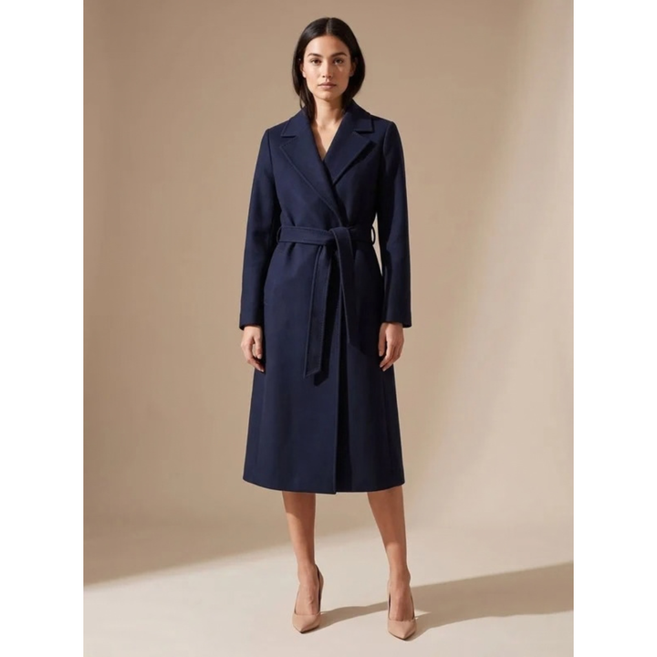 Brenvike | Damen Langer Wintermantel Marineblau - Navy - Image 2