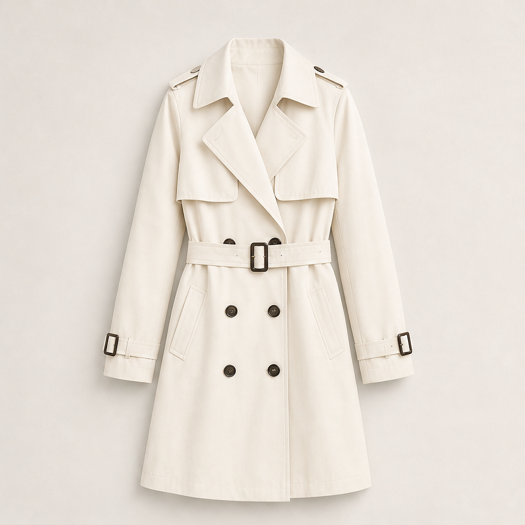 Brenvike | Damen Wintermantel Trenchcoat Midi - Camel - Image 6