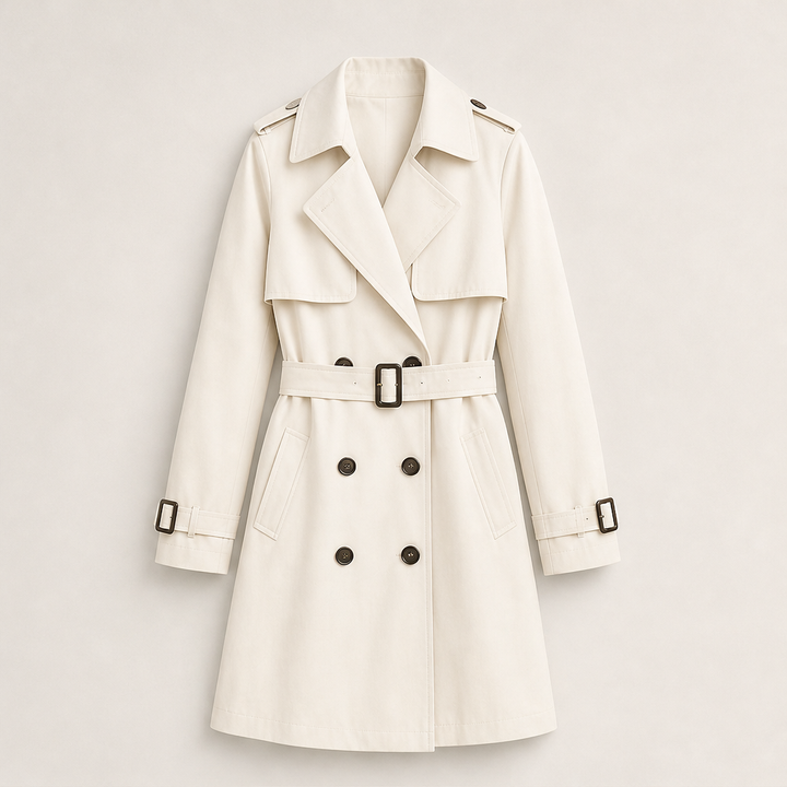 Brenvike | Damen Wintermantel Trenchcoat Midi - Camel - Image 6