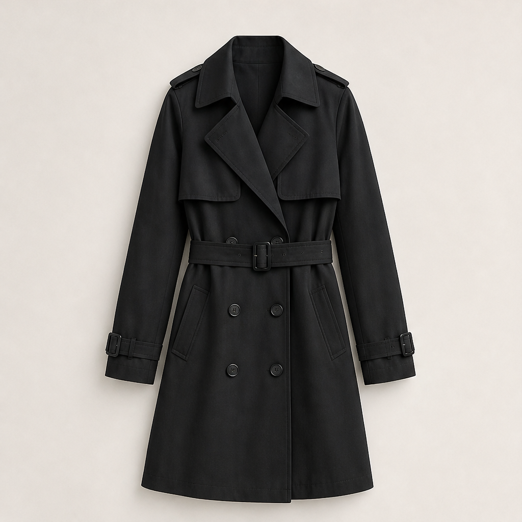 Brenvike | Damen Wintermantel Trenchcoat Midi - Camel - Image 7