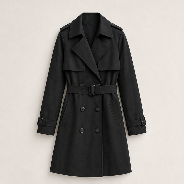 Brenvike | Damen Wintermantel Trenchcoat Midi - Camel - Image 7
