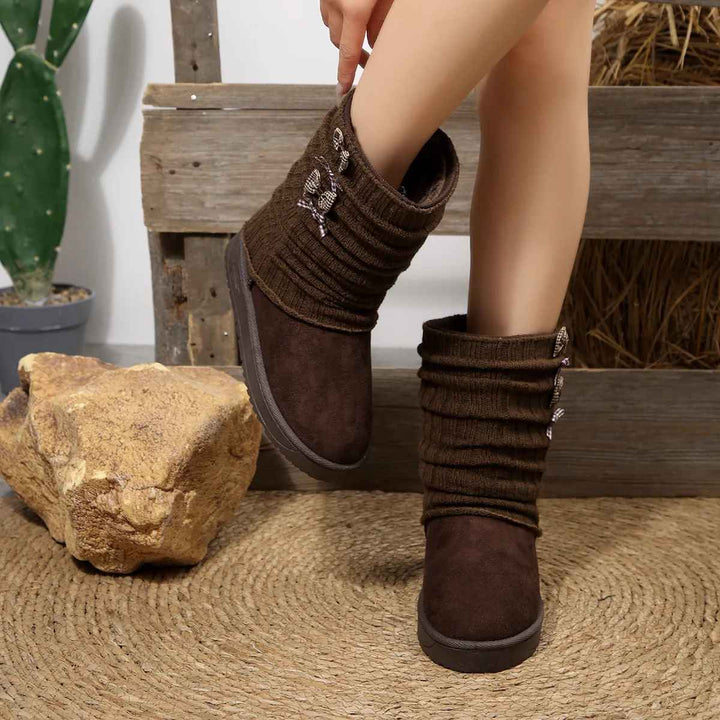Brenvilda | Damen Winterstiefel mit Strickschaft - Dark Brown - Image 5