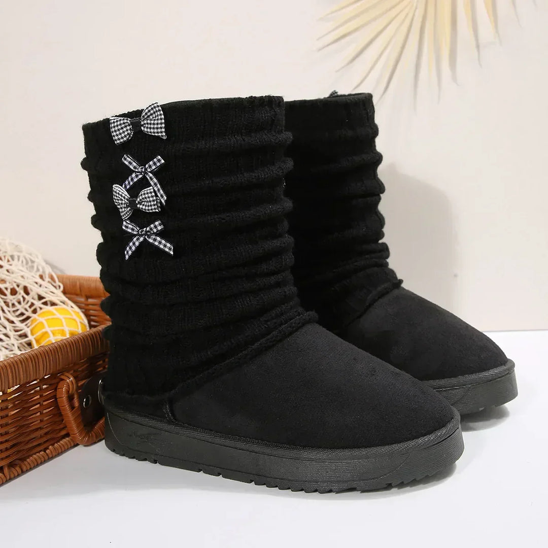 Brenvilda | Damen Winterstiefel mit Strickschaft - Dark Brown - Image 7