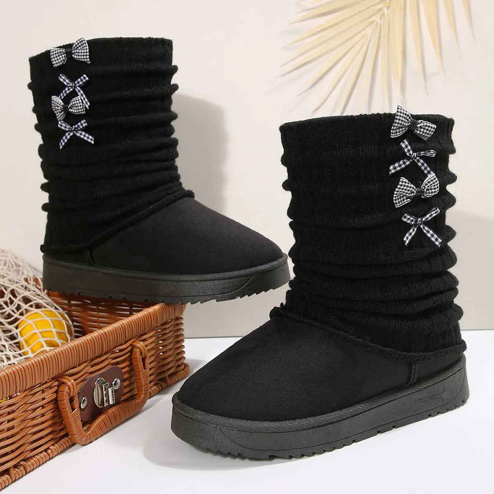 Brenvilda | Damen Winterstiefel mit Strickschaft - Dark Brown - Image 8