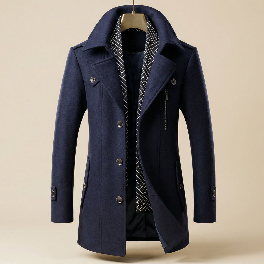 Brenwald | Herren Wintermantel Wollmantel mit Schal - Camel - Image 3