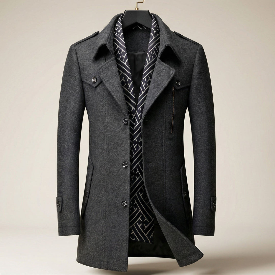 Brenwald | Herren Wintermantel Wollmantel mit Schal - Camel - Image 4