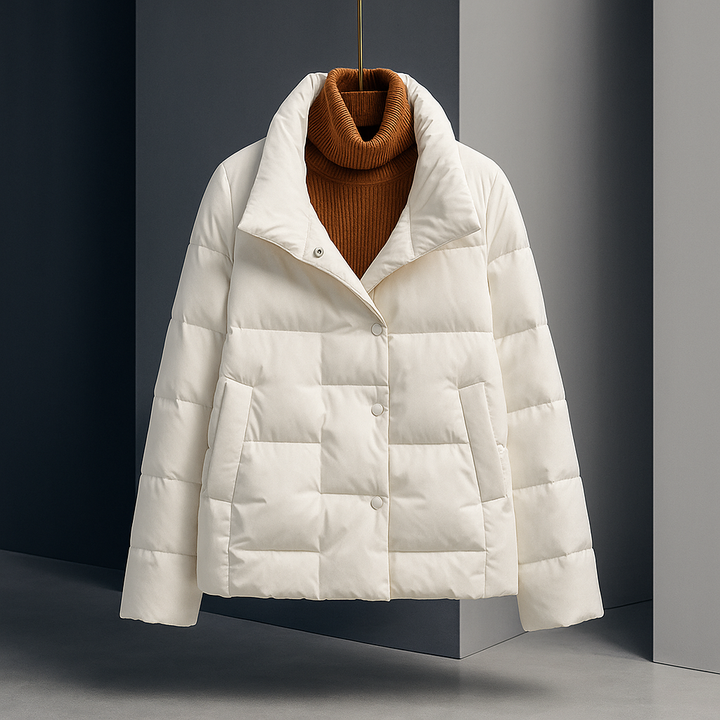 Britta | Damen Steppjacke Winterjacke - Cream - Image 1