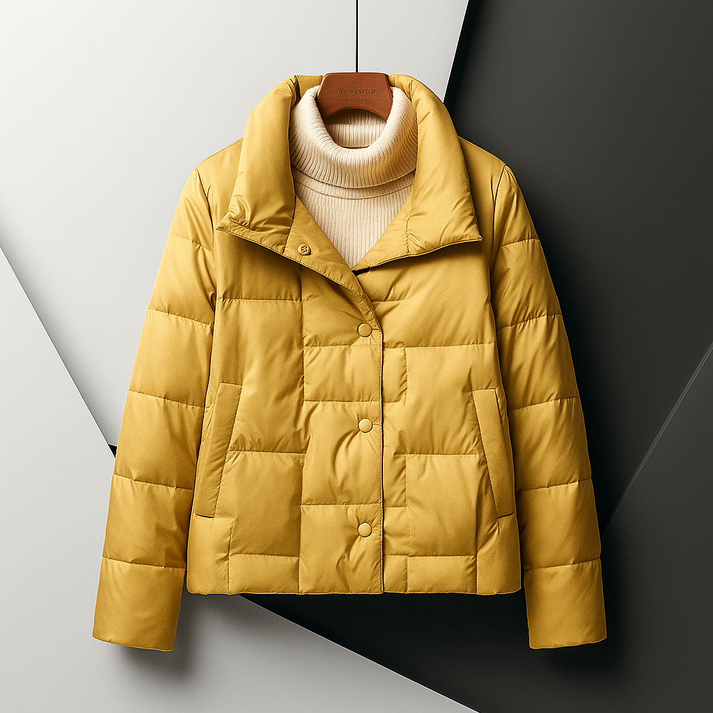 Britta | Damen Steppjacke Winterjacke - Cream - Image 7