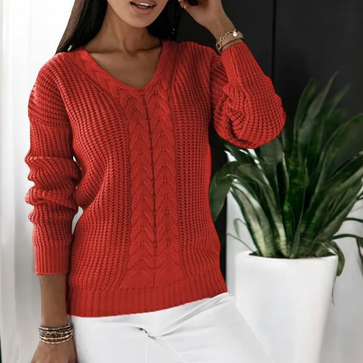 Brunwina | Damen Strickpullover mit Zopfmuster - Image 4