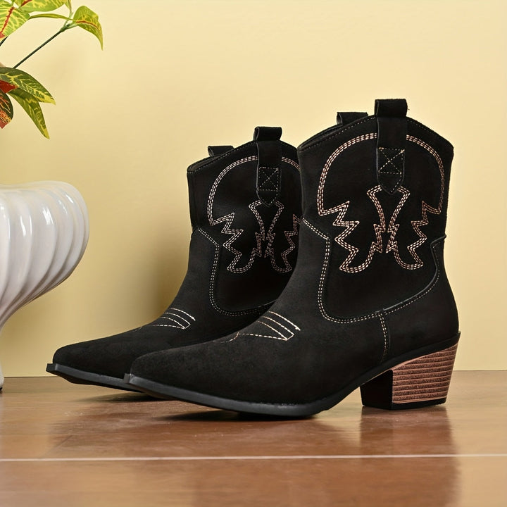 Bryndora | Damen Stiefeletten Western Cowboy Boots - Brown - Image 6