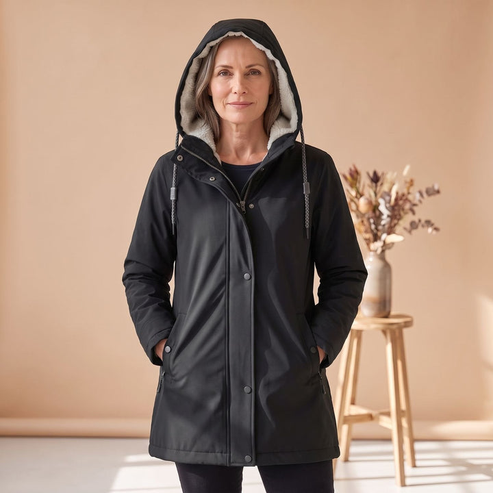 Brynheld | Damen Winterjacke Sherpa-gefüttert Kapuzen-Parka - Burgundy - Image 10