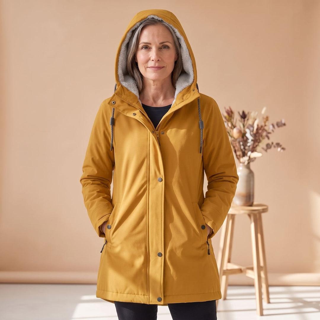 Brynheld | Damen Winterjacke Sherpa-gefüttert Kapuzen-Parka - Burgundy - Image 5