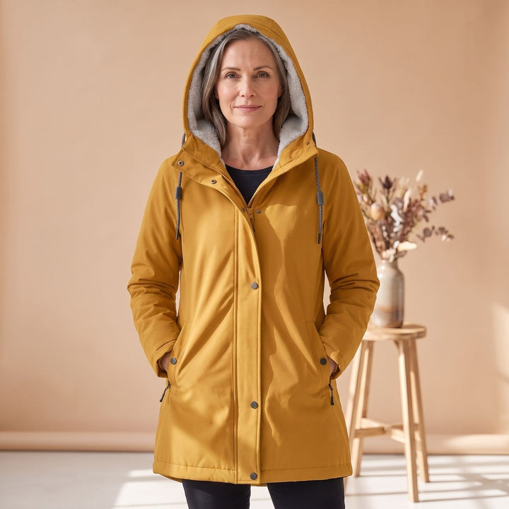 Brynheld | Damen Winterjacke Sherpa-gefüttert Kapuzen-Parka - Burgundy - Image 5