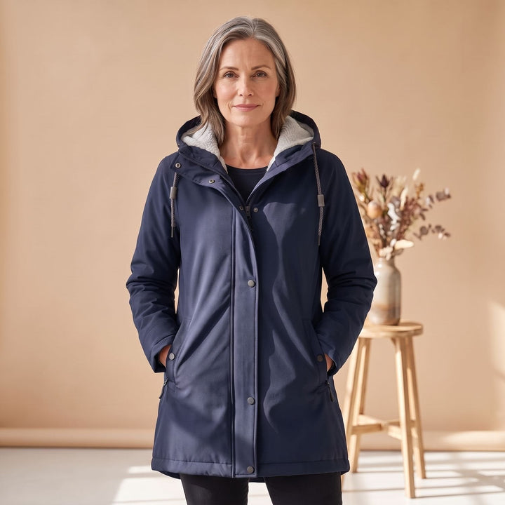 Brynheld | Damen Winterjacke Sherpa-gefüttert Kapuzen-Parka - Burgundy - Image 7
