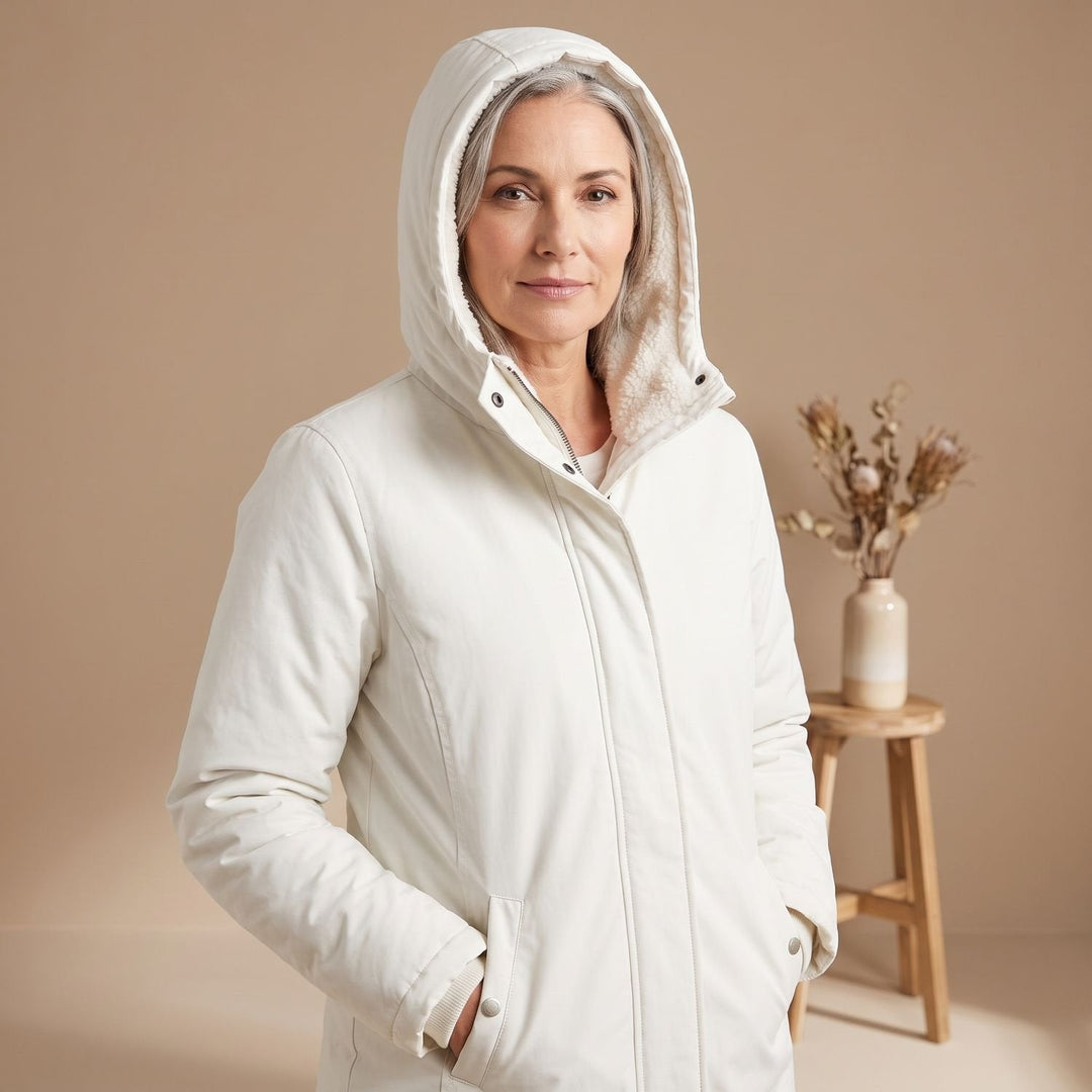 Brynheld | Damen Winterjacke Sherpa-gefüttert Kapuzen-Parka - Burgundy - Image 8