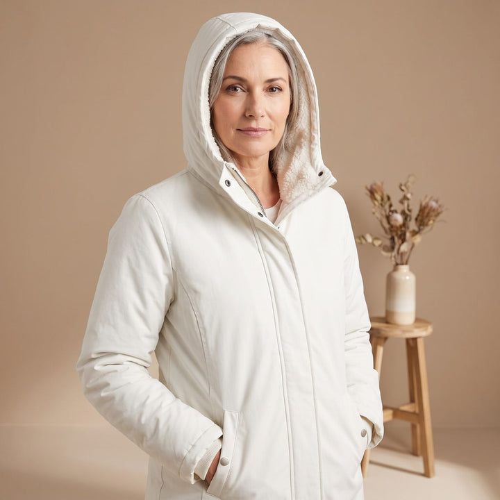 Brynheld | Damen Winterjacke Sherpa-gefüttert Kapuzen-Parka - Burgundy - Image 8