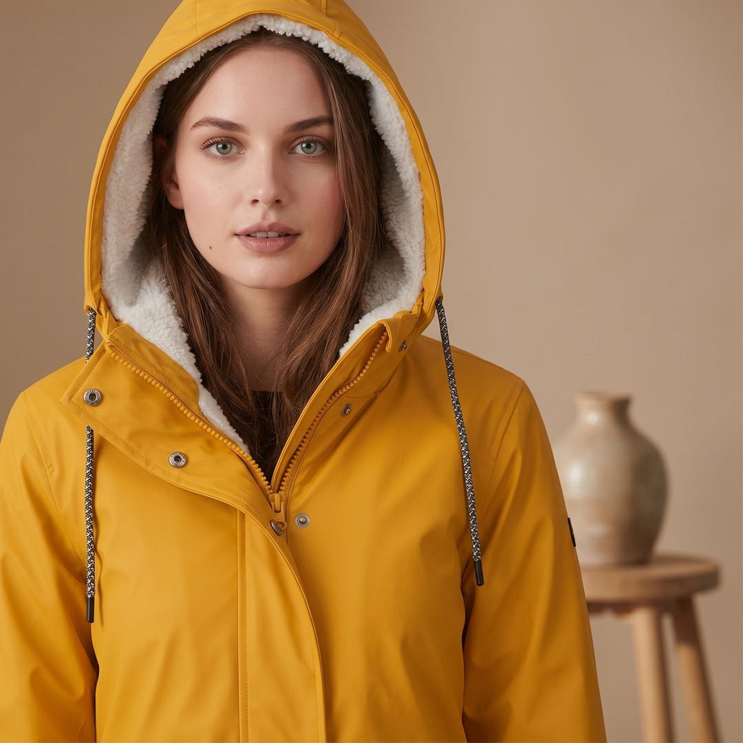 Brynheld | Damen Winterjacke Sherpa-gefüttert Kapuzen-Parka - Burgundy - Image 9
