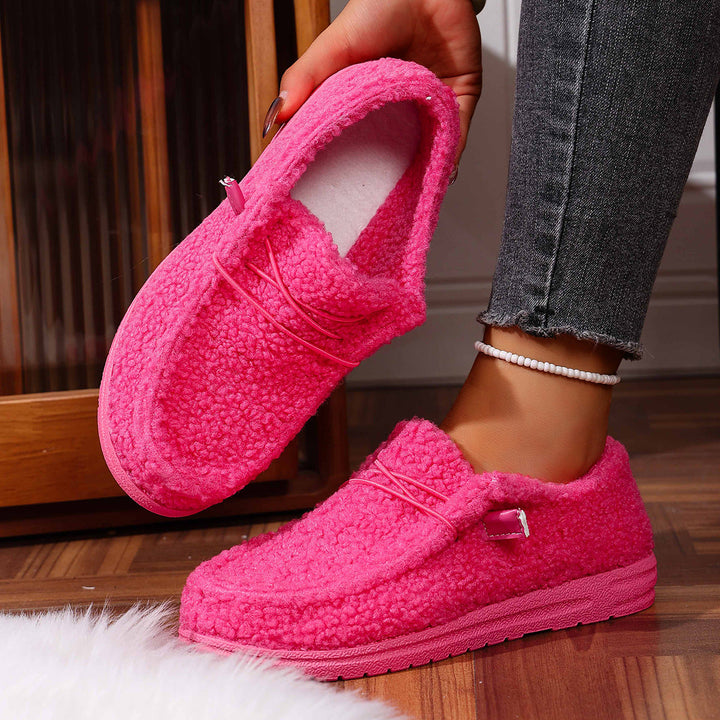 Brynholt | Damen Hausschuhe Teddy-Fleece Slip-on - Hot Pink - Image 1