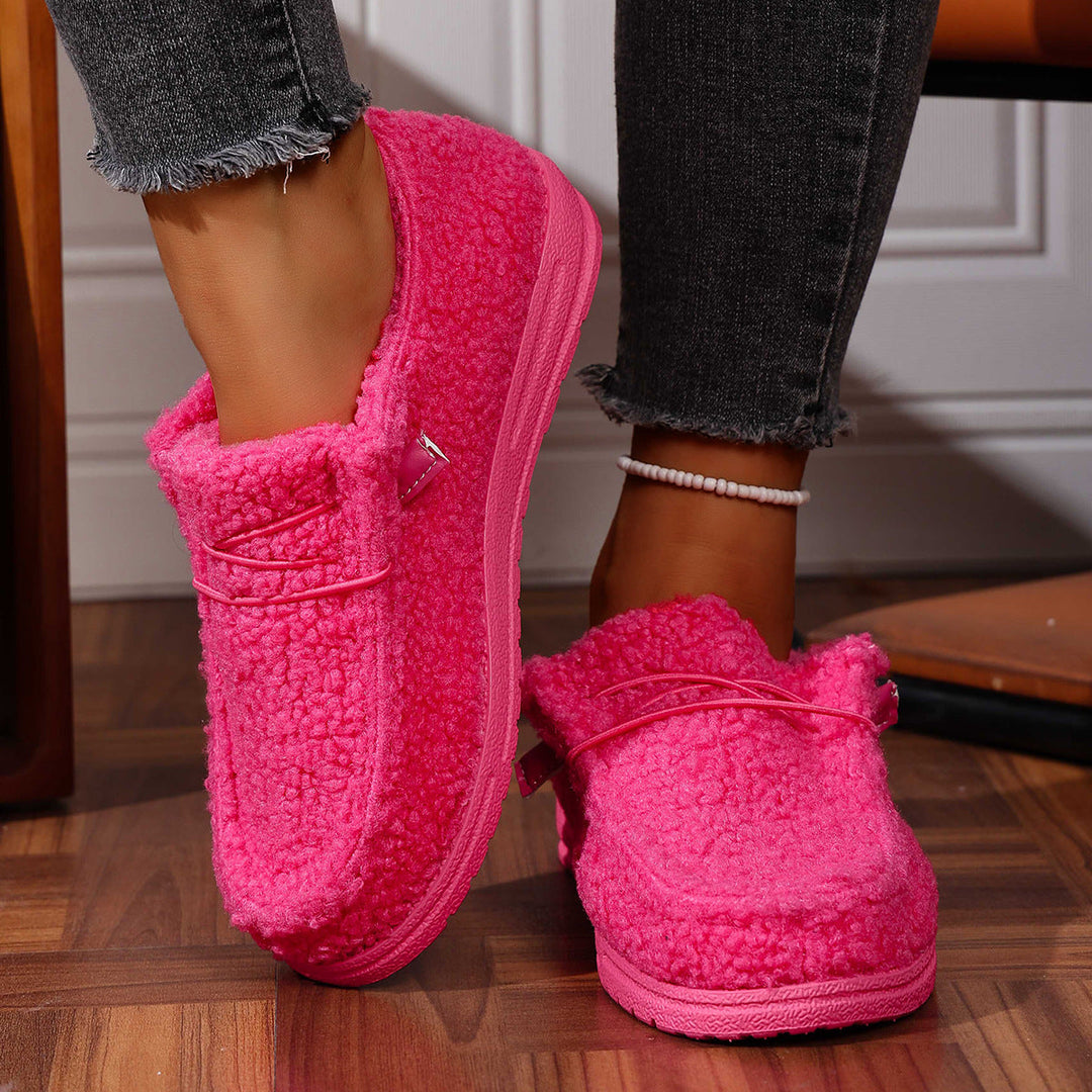 Brynholt | Damen Hausschuhe Teddy-Fleece Slip-on - Hot Pink - Image 2