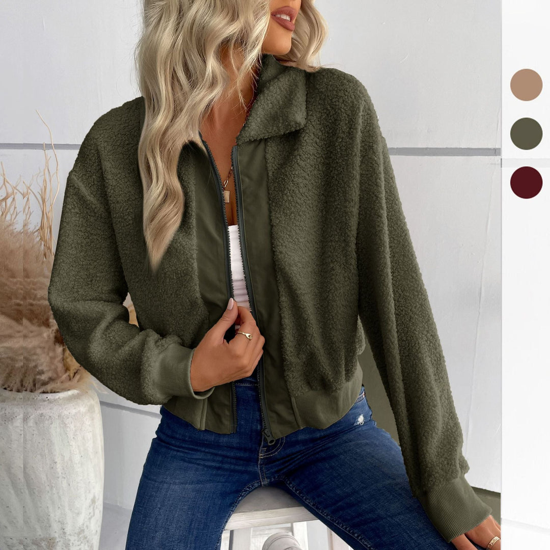 Brynvale | Damen Teddyjacke Kurzjacke mit Reißverschluss - Image 3