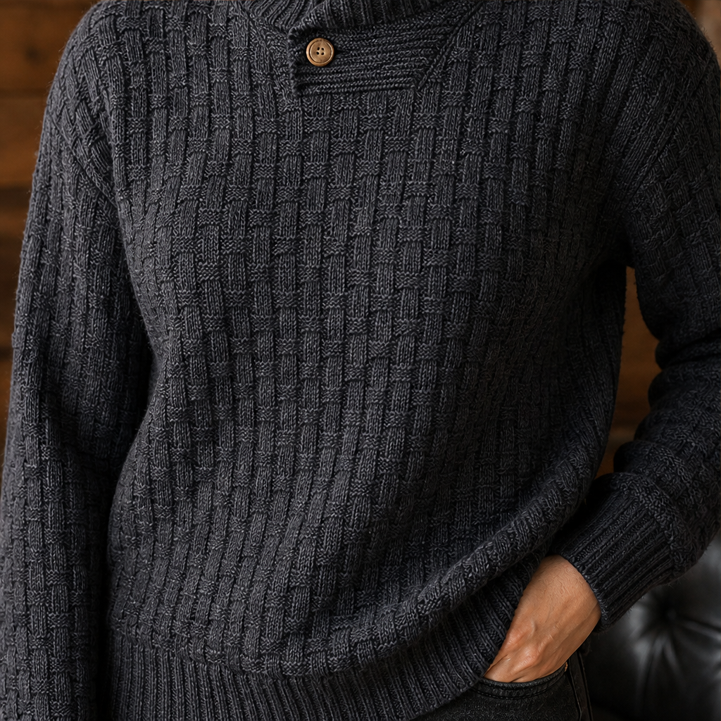 Brynveld | Damen Strickpullover mit Strukturmuster - Dark Grey - Image 4