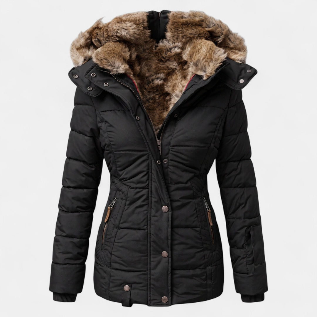 Brynveld | Damen Winterjacke mit Kunstfell-Kapuze - Pink - Image 3
