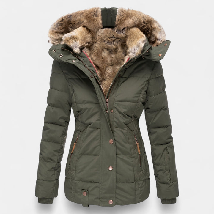 Brynveld | Damen Winterjacke mit Kunstfell-Kapuze - Pink - Image 5