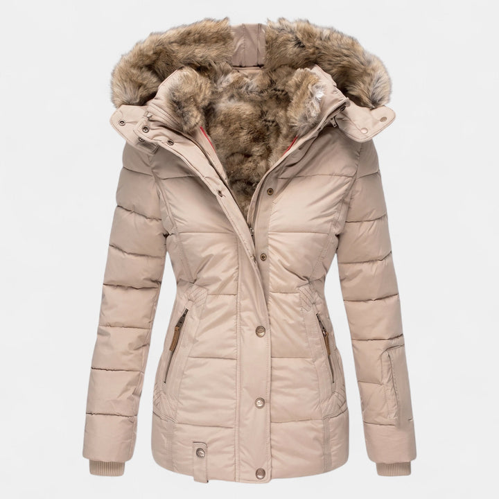 Brynveld | Damen Winterjacke mit Kunstfell-Kapuze - Pink - Image 6