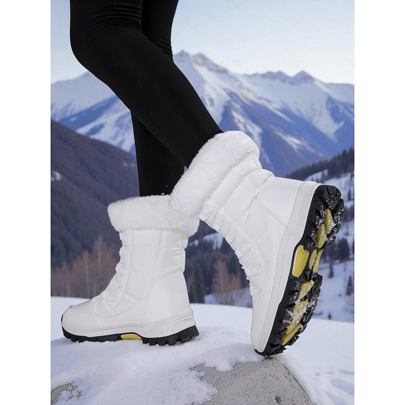 Brynvora | Damen Winterschuhe Gefütterte Schneestiefel - White - Image 4