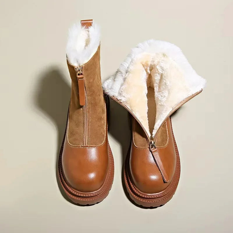 Brynweld | Damen Winterstiefel mit Kunstfell - Brown - Image 3