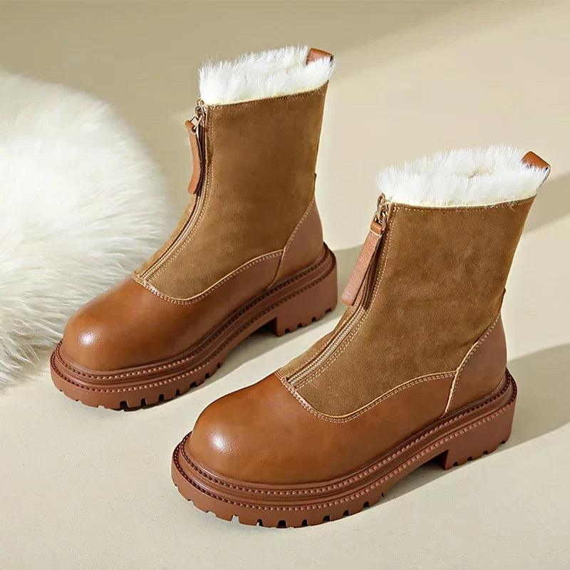 Brynweld | Damen Winterstiefel mit Kunstfell - Brown - Image 4