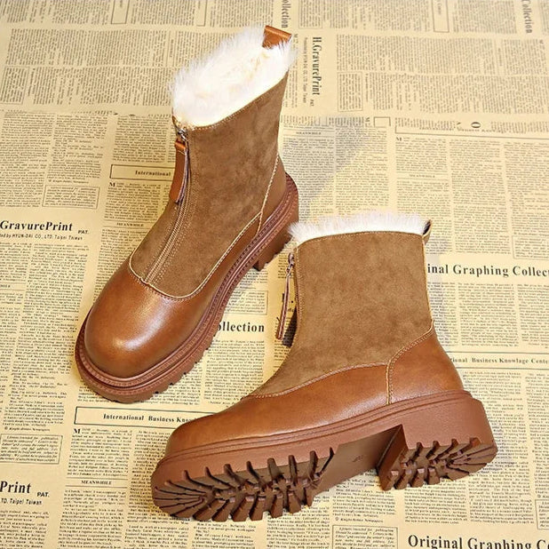 Brynweld | Damen Winterstiefel mit Kunstfell - Brown - Image 5