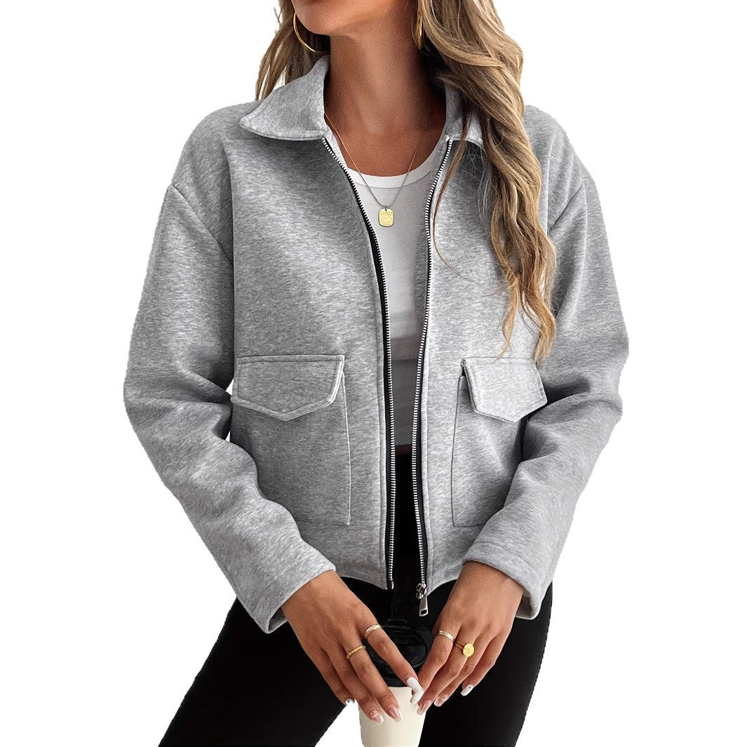 Caldwyn | Damen Fleecejacke mit Reißverschluss - Light Grey - Image 5