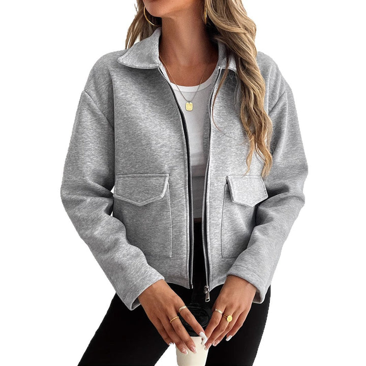 Caldwyn | Damen Fleecejacke mit Reißverschluss - Light Grey - Image 5
