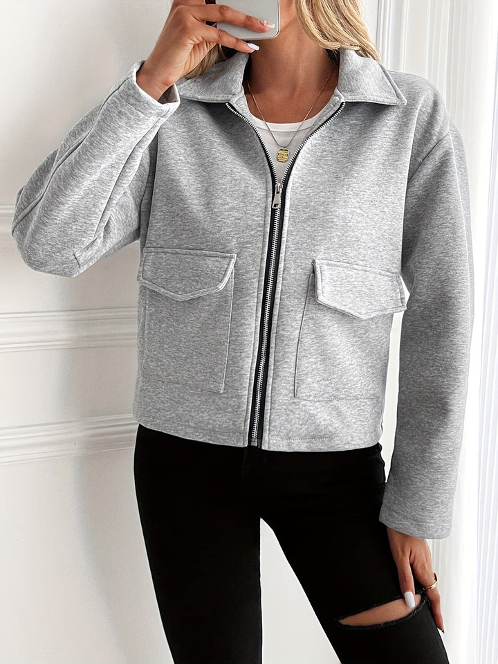 Caldwyn | Damen Fleecejacke mit Reißverschluss - Light Grey - Image 6