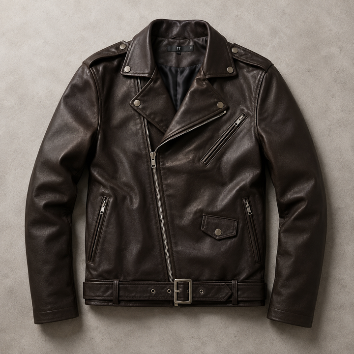Corvain | Herren Lederjacke Asymmetrischer Reißverschluss - Image 2