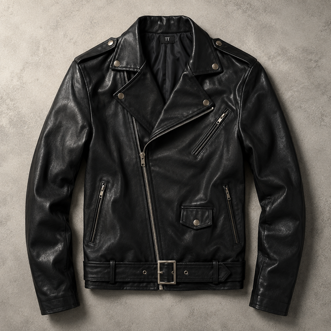 Corvain | Herren Lederjacke Asymmetrischer Reißverschluss - Image 3