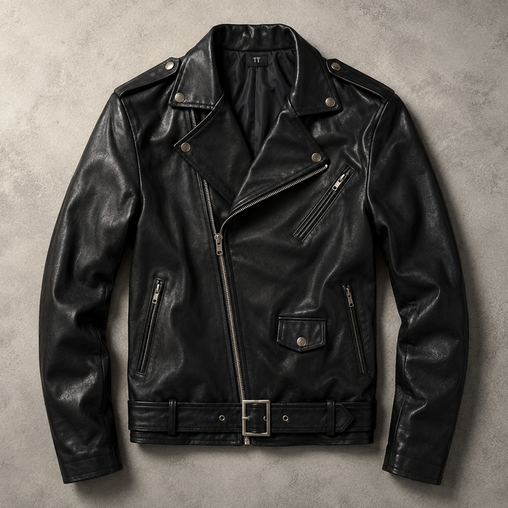 Corvain | Herren Lederjacke Asymmetrischer Reißverschluss - Image 3