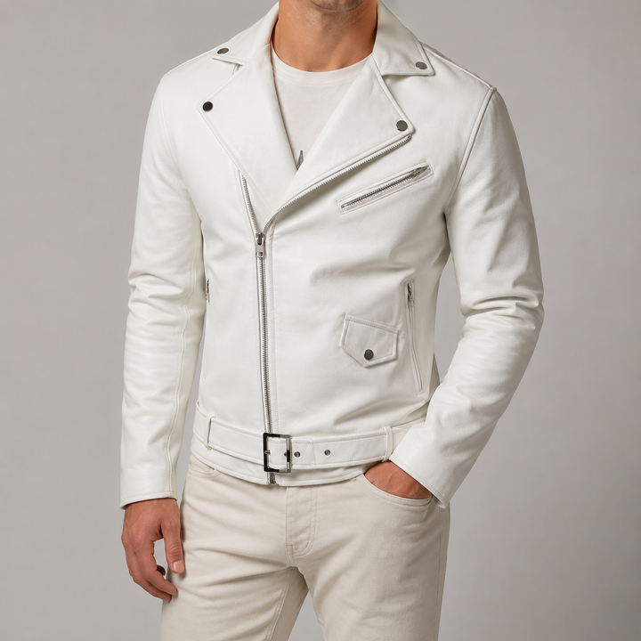 Corvain | Herren Lederjacke Asymmetrischer Reißverschluss - Image 4