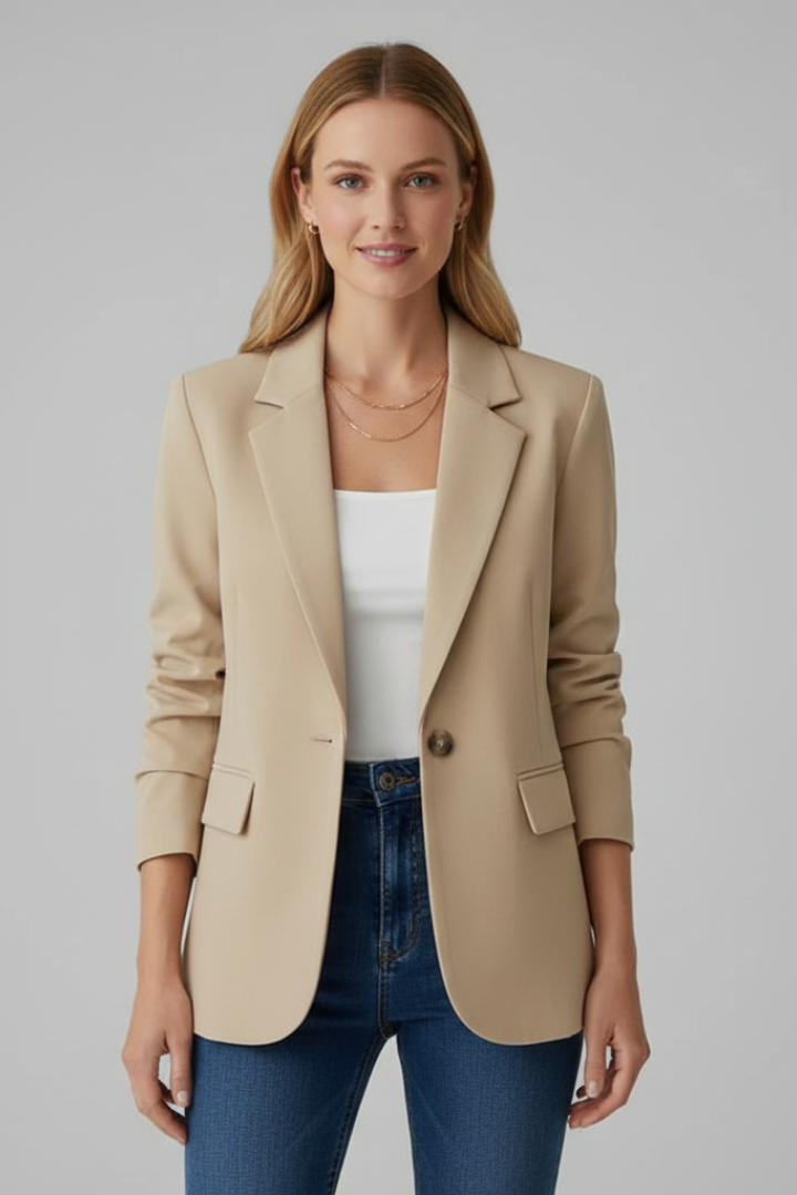 Corvaine | Damen Roter Blazer Einknöpfer - Red - Image 9