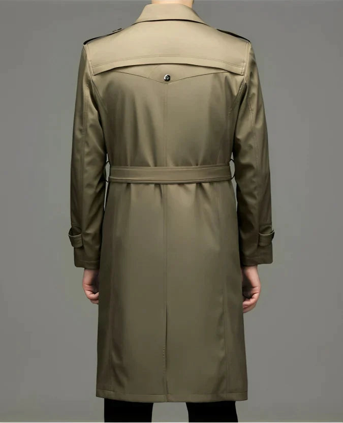 Corvald | Herren Wintermantel Langer Trenchcoat - Navy - Image 3