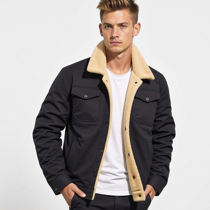 Corvale | Herren Teddyjacke mit Fleecefutter - Navy - Image 4