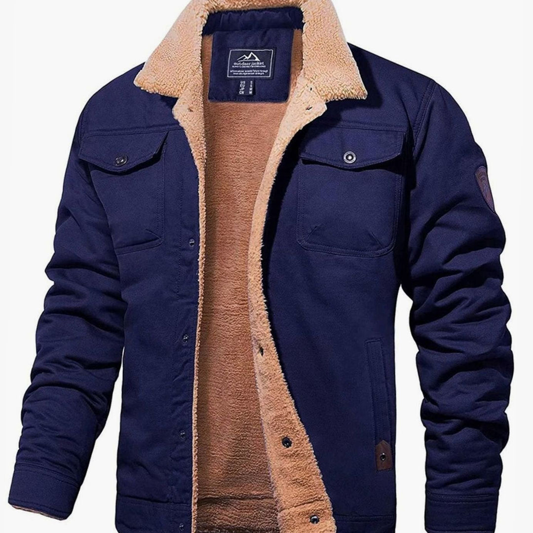 Corvale | Herren Teddyjacke mit Fleecefutter - Navy - Image 5
