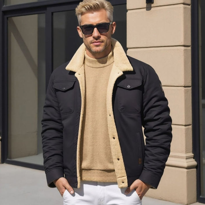 Corvale | Herren Teddyjacke mit Fleecefutter - Navy - Image 6