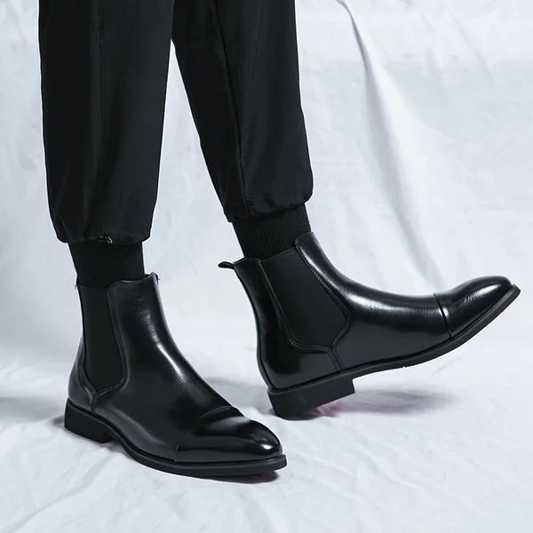 Corveld | Herren Chelsea Boots Schwarz Leder - Black - Image 1