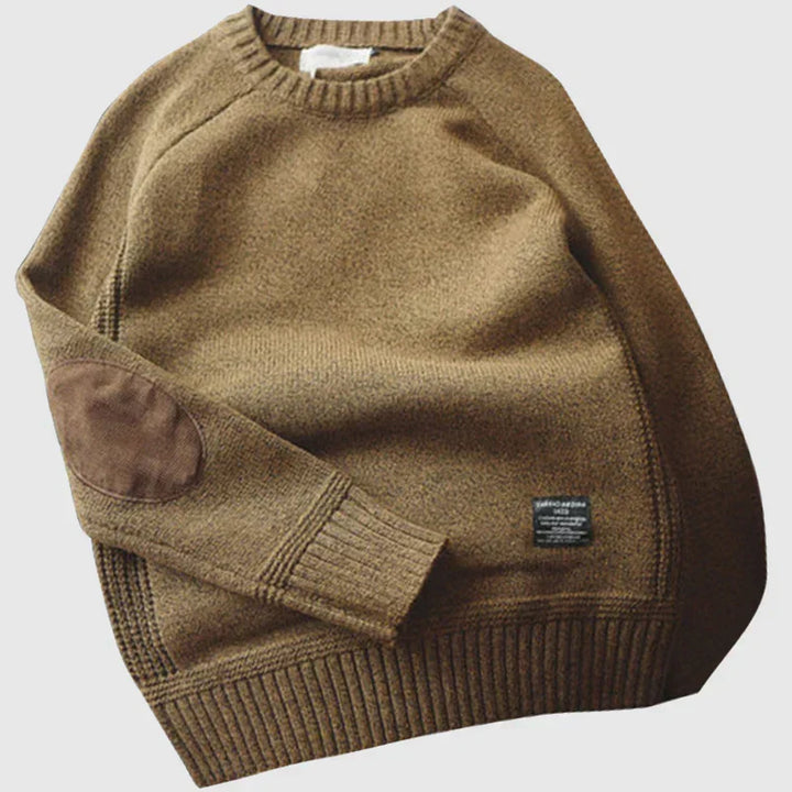 Corveld | Herren Strickpullover Rundhals Ellenbogenpatches - Image 4