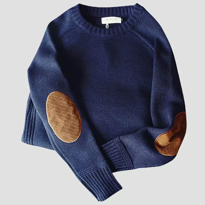 Corveld | Herren Strickpullover Rundhals Ellenbogenpatches - Image 5