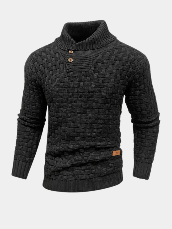 Corveld | Herren Strickpullover Schalkragen - Dark Grey - Image 1