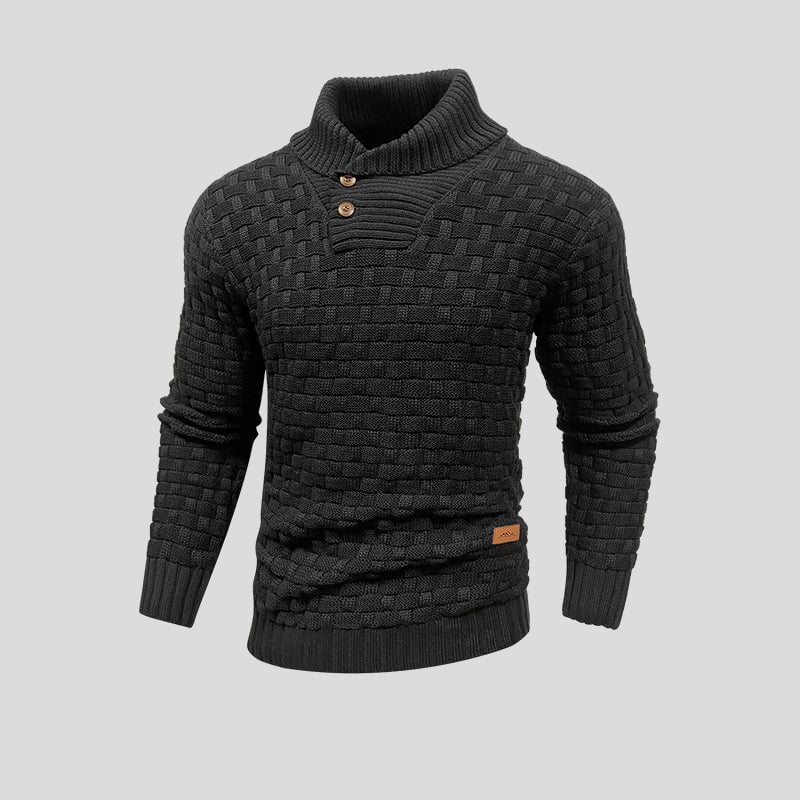 Corveld | Herren Strickpullover Schalkragen - Dark Grey - Image 2